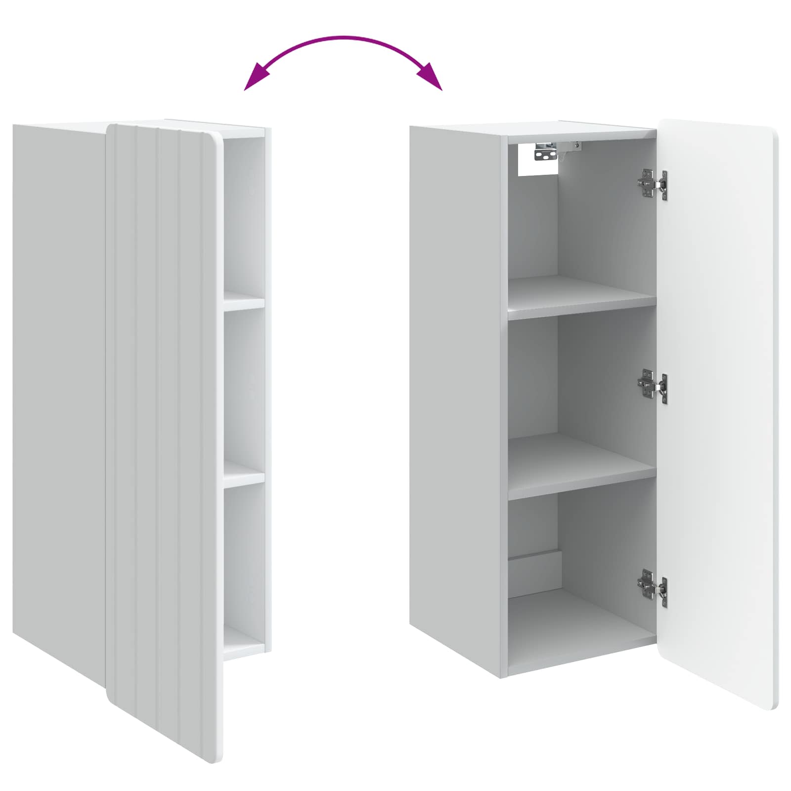 Wandkast Wit 33 x 34,5 x 94 cm Bewerkt hout – afbeelding 8