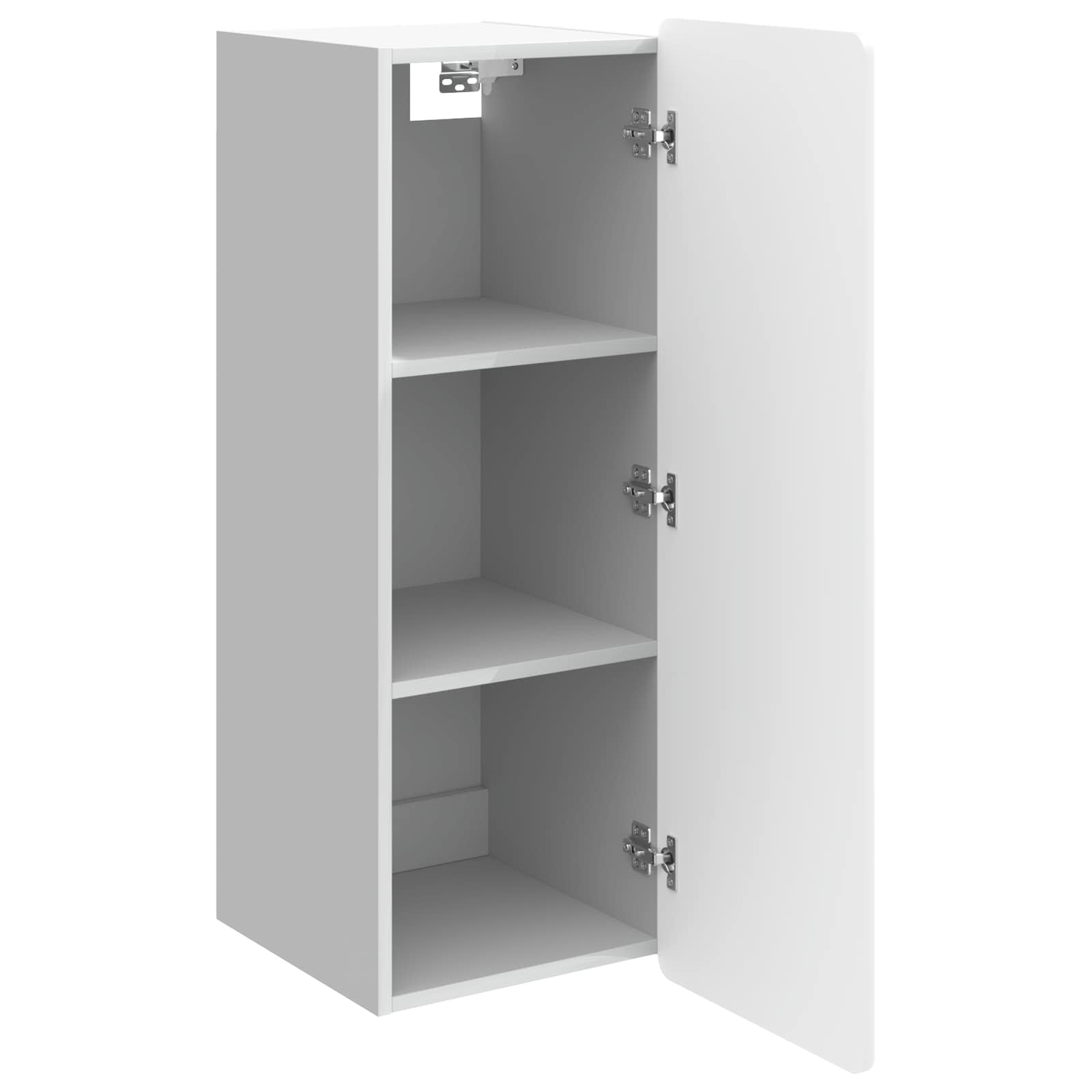 Wandkast Hoogglans Wit 33 x 34,5 x 94 cm Bewerkt hout – afbeelding 3