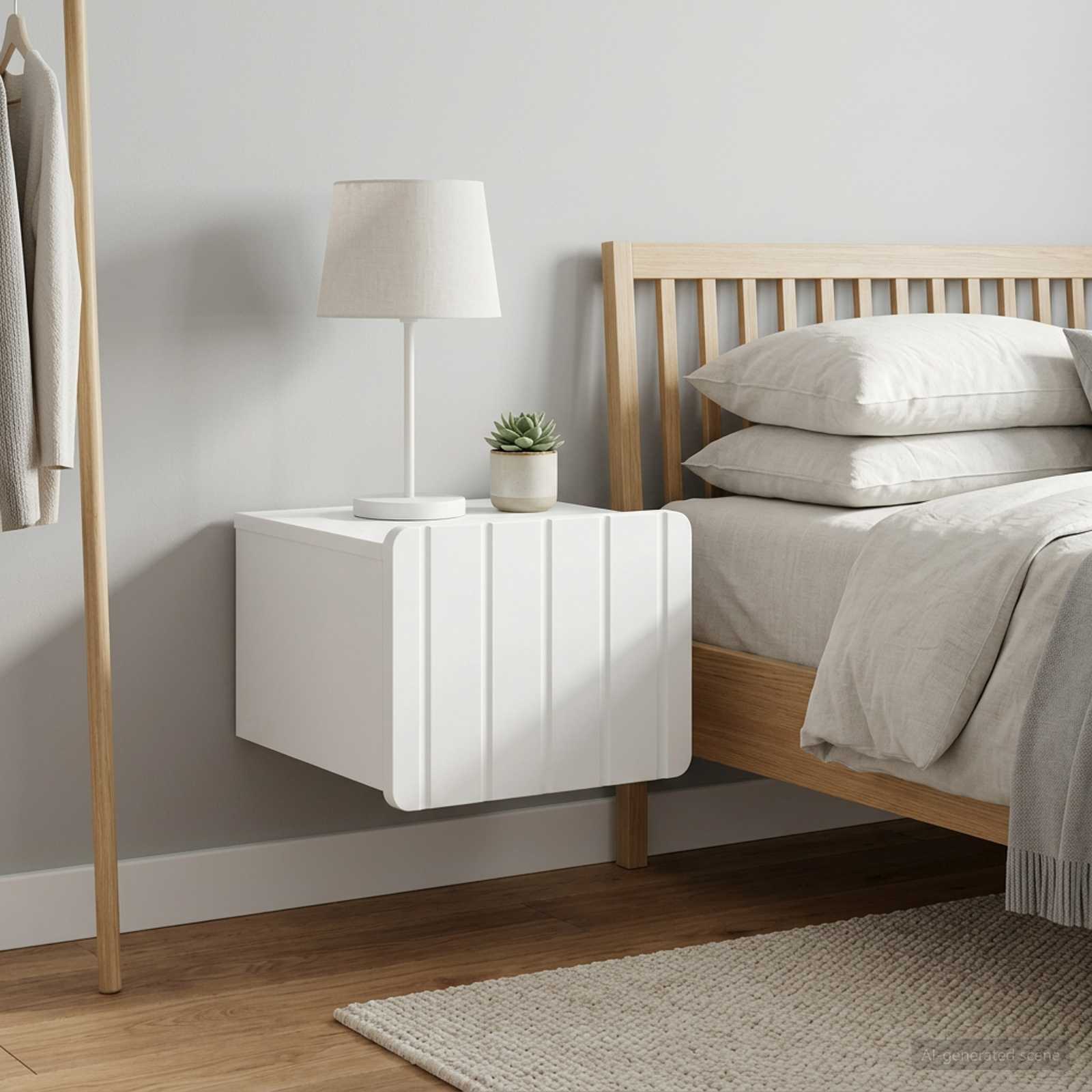 Wandbeugel Bedkast 2 pcs Wit 33 x 34,5 x 24 cm Bewerkt hout