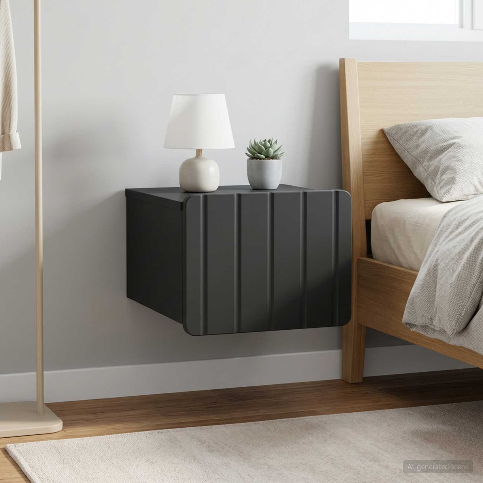 Wandbeugel Bedkast 2 pcs Zwart 33 x 34,5 x 24 cm Bewerkt hout