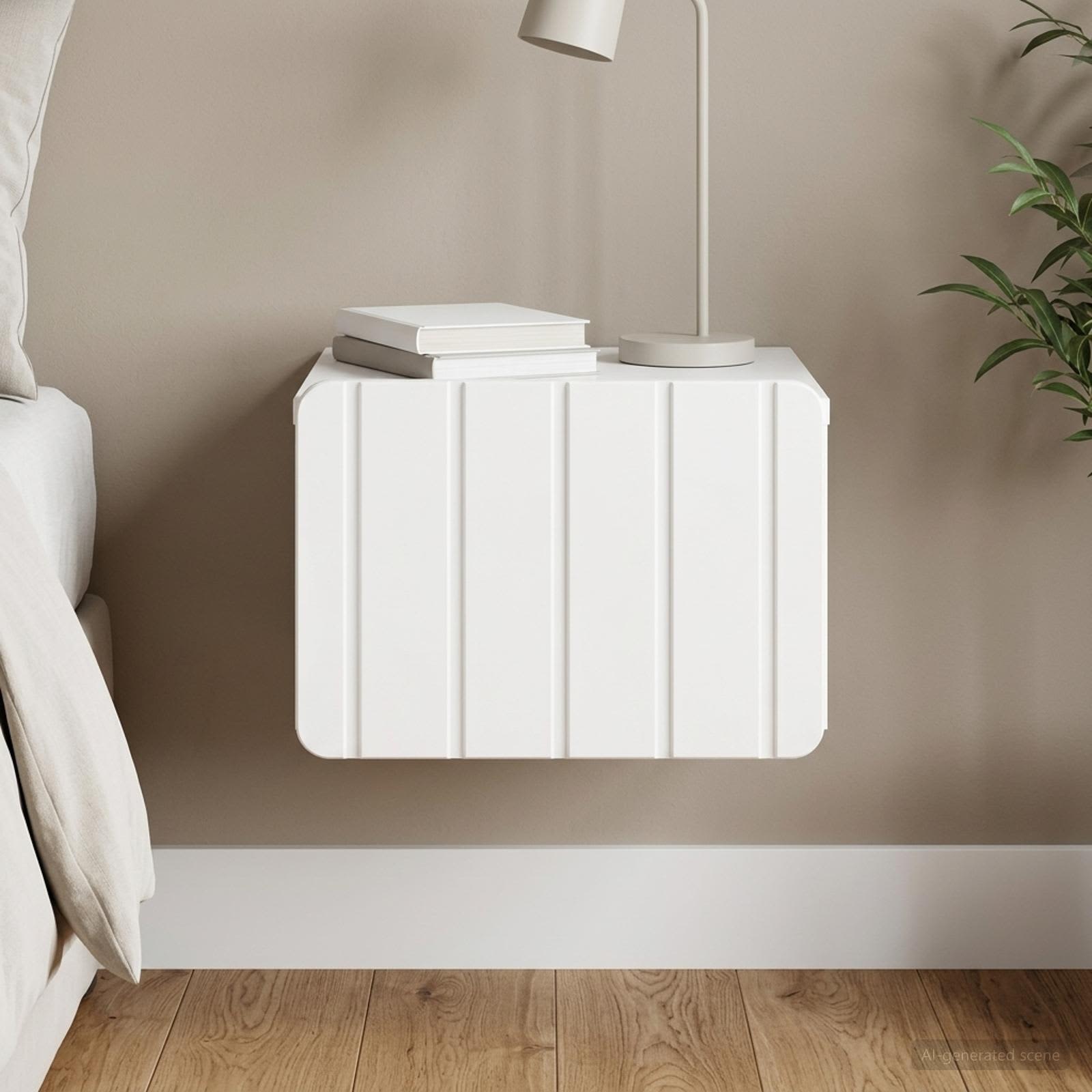 Wandbeugel Bedkast Hoogglans Wit 33 x 34,5 x 24 cm Bewerkt hout