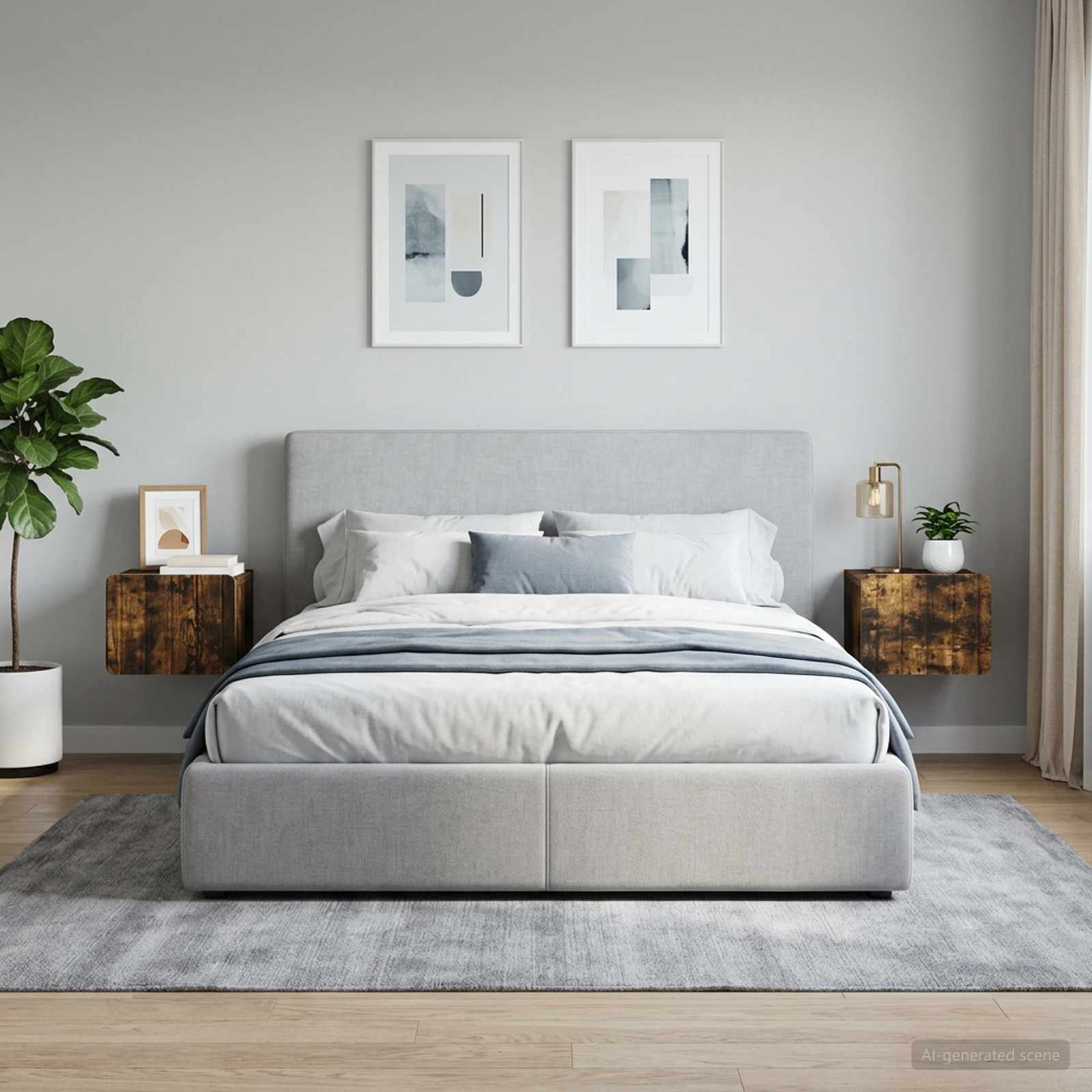 Wandbeugel Bedkast 2 pcs Gerookt eiken 33 x 34,5 x 24 cm