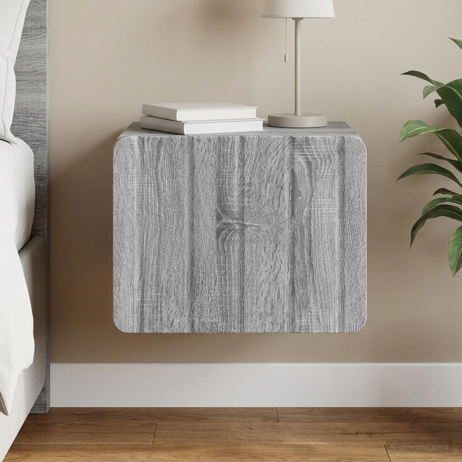 Wandbeugel Bedkast Grijs sonoma 33 x 34,5 x 24 cm Bewerkt hout