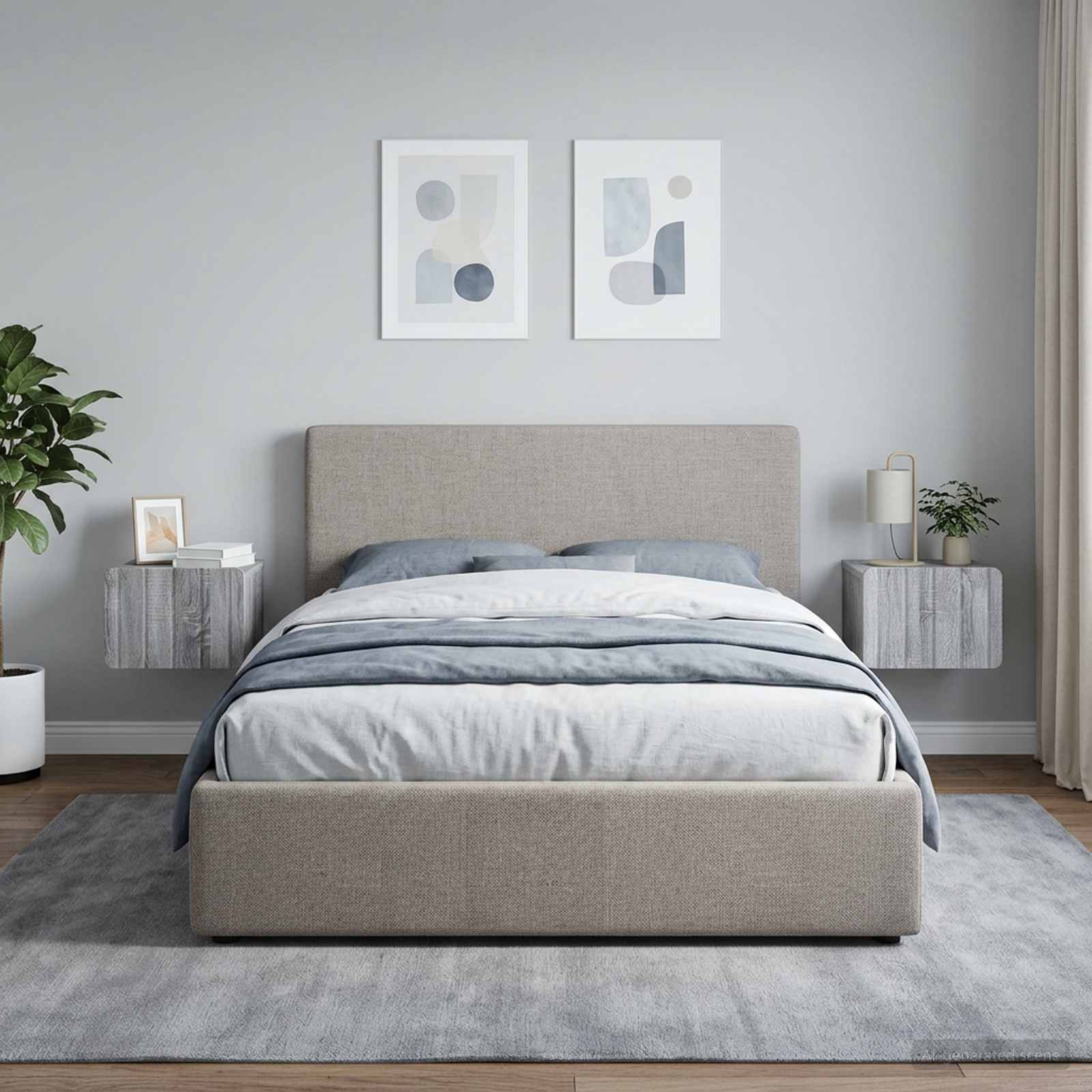 Wandbeugel Bedkast 2 pcs Grijs sonoma 33 x 34,5 x 24 cm