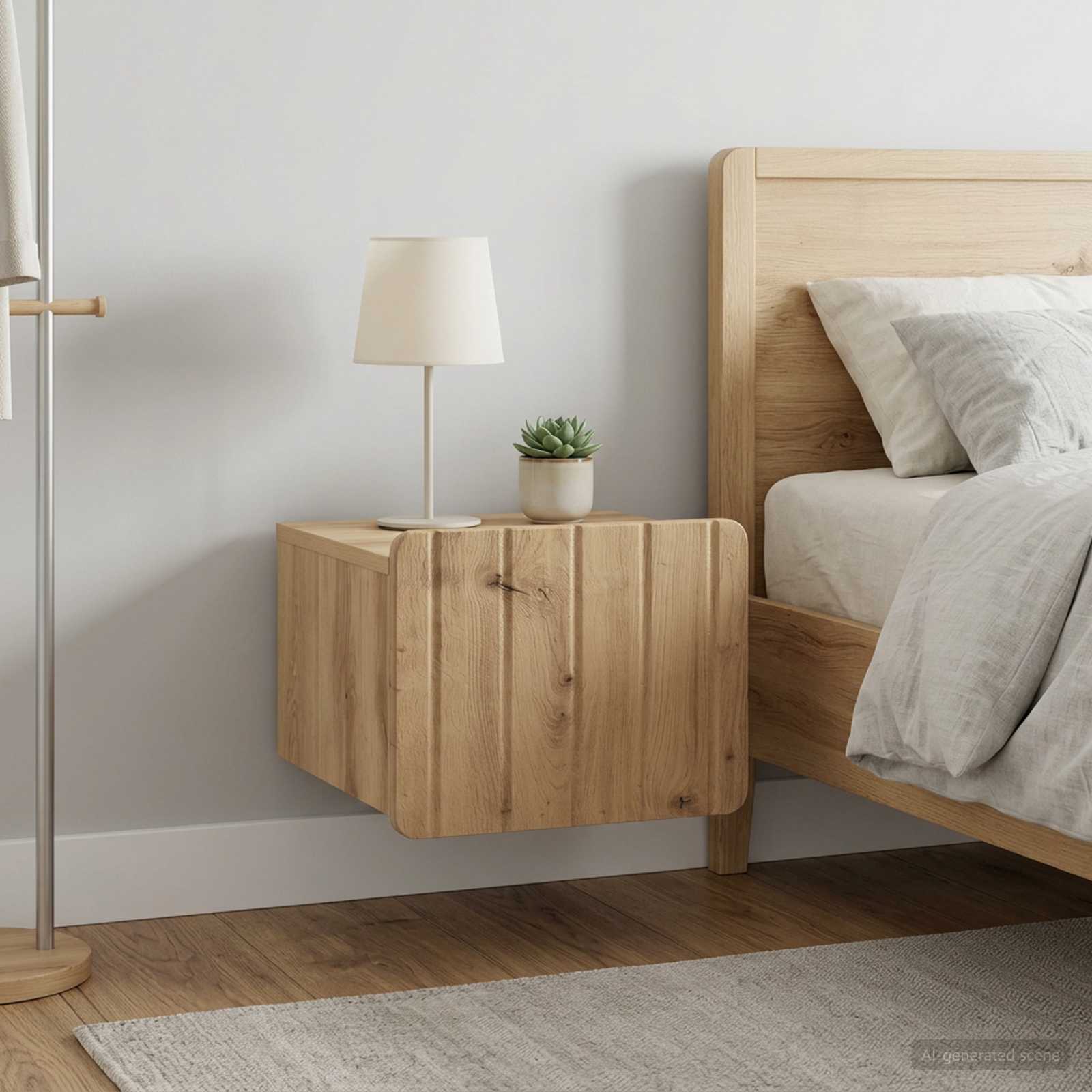 Wandbeugel Bedkast 2 pcs Artisanaal eiken 33 x 34,5 x 24 cm