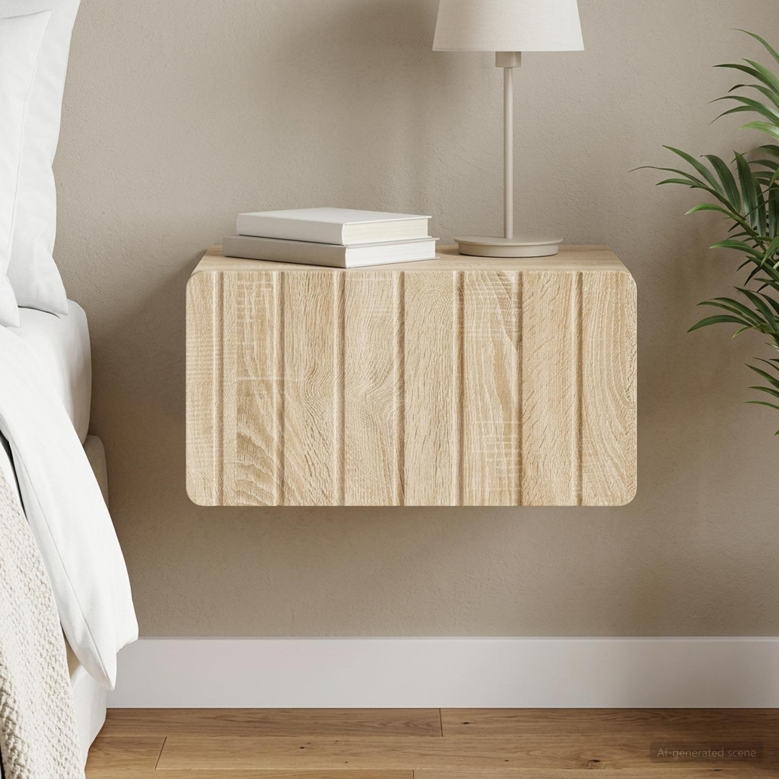 Wandbeugel Bedkast Sonoma Eiken 49 x 34,5 x 24 cm Bewerkt hout