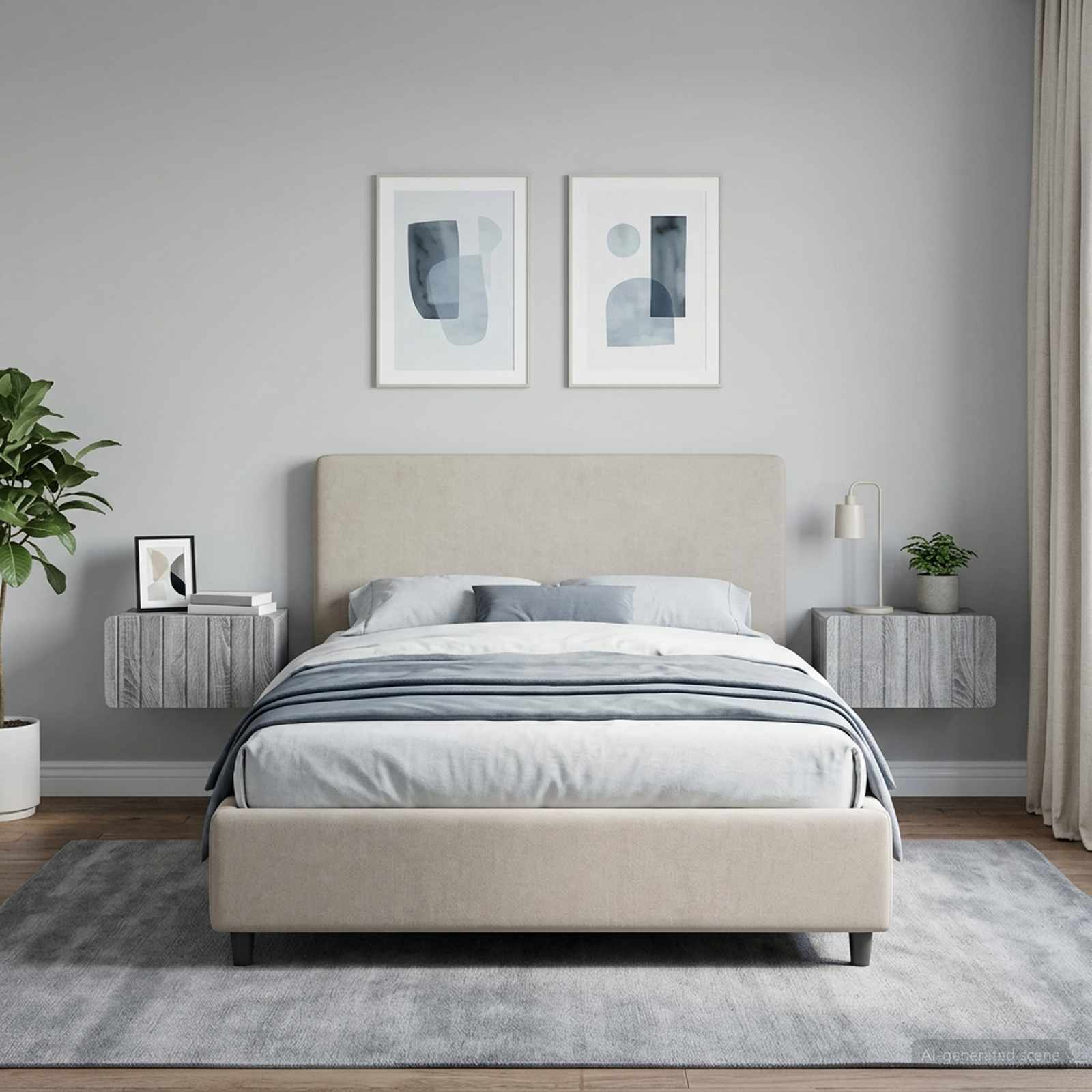 Wandbeugel Bedkast 2 pcs Grijs sonoma 49 x 34,5 x 24 cm