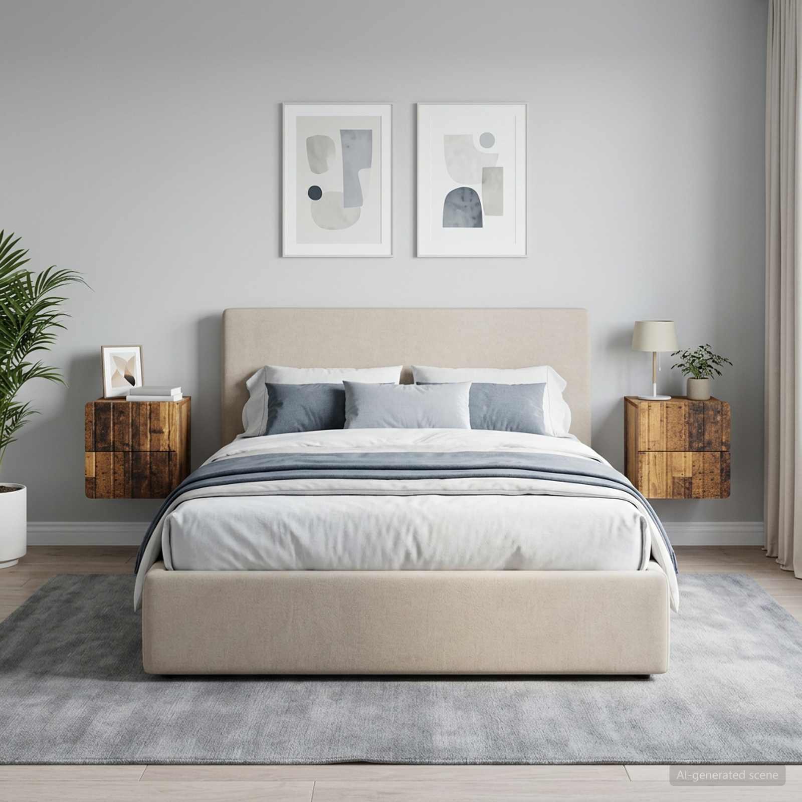 Wandbeugel Bedkast met lade 2 pcs Oud hout 33 x 34,5 x 43 cm – afbeelding 1