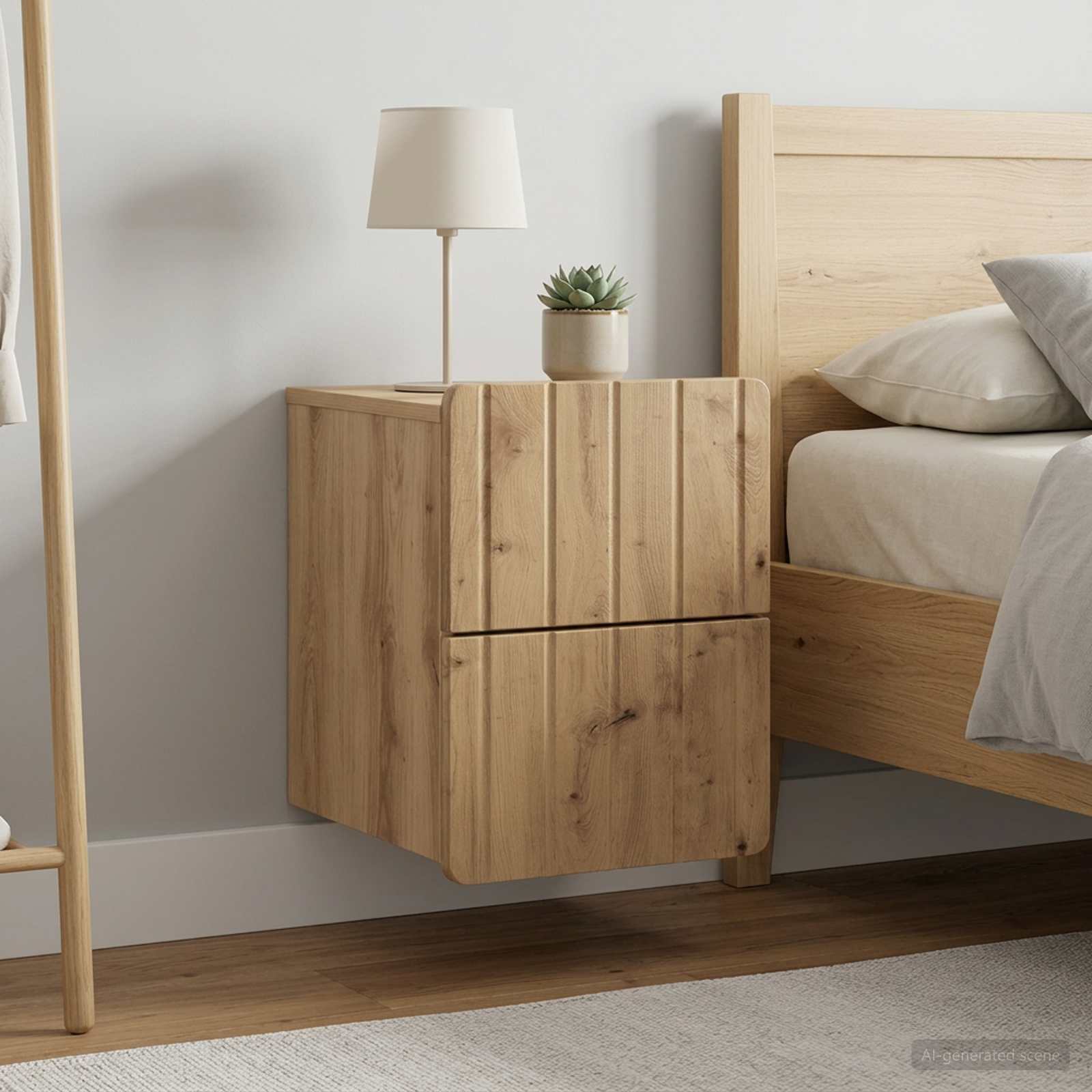 Wandbeugel Bedkast 2 pcs Artisanaal eiken 33 x 34,5 x 43 cm – afbeelding 1