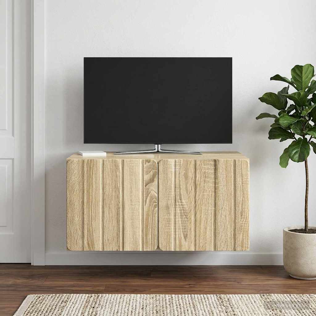 Wandbeugel TV-kast Sonoma Eiken 59,5 x 41 x 30 cm Bewerkt hout
