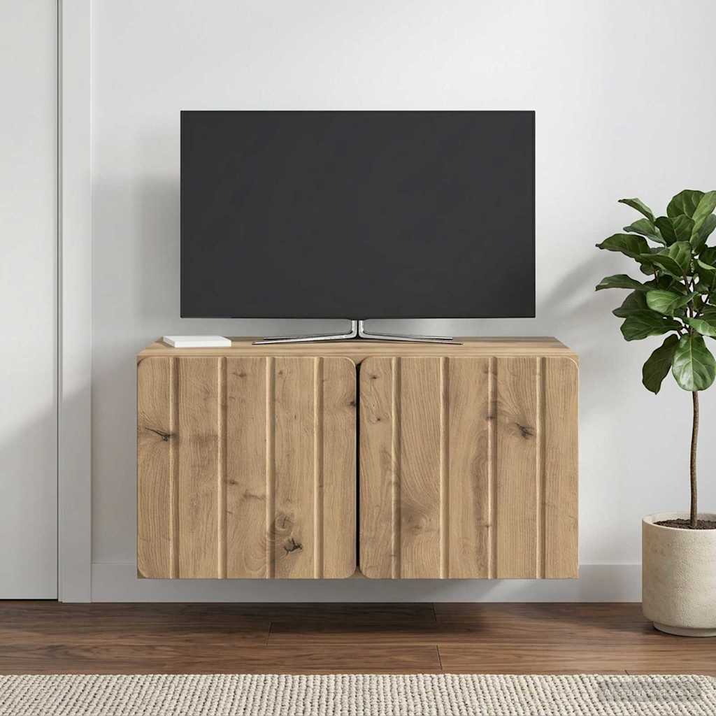 Wandbeugel TV-kast Artisanaal eiken 59,5 x 41 x 30 cm