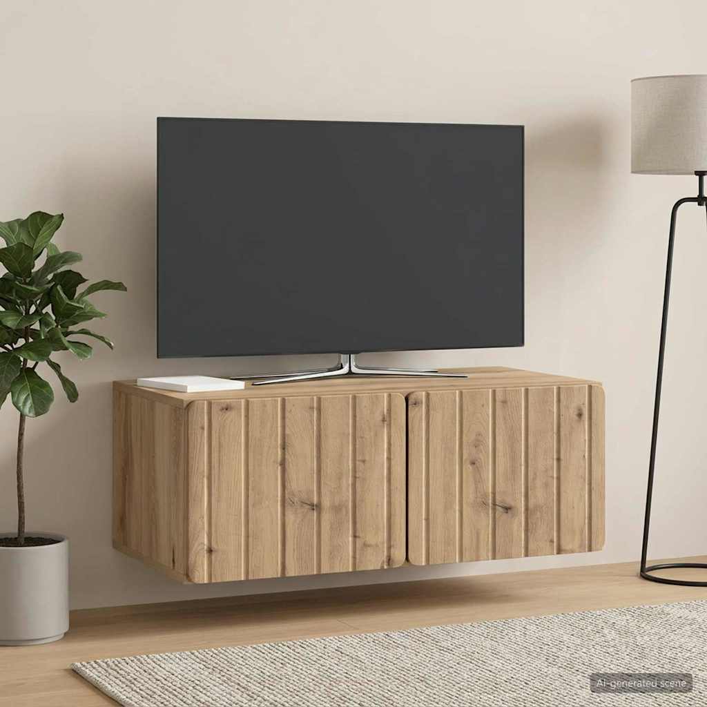 Wandbeugel TV-kast Artisanaal eiken 78,5 x 41 x 30 cm