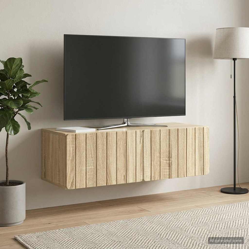 Wandbeugel TV-kast Sonoma Eiken 98 x 41 x 30 cm Bewerkt hout