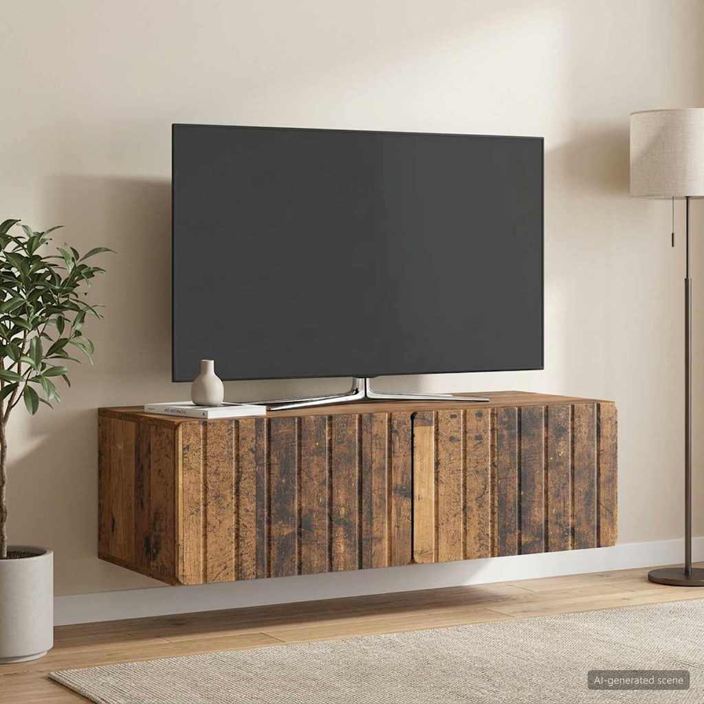 Wandbeugel TV-kast Oud hout 98 x 41 x 30 cm Bewerkt hout