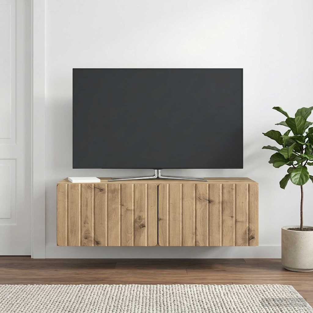 Wandbeugel TV-kast Artisanaal eiken 98 x 41 x 30 cm