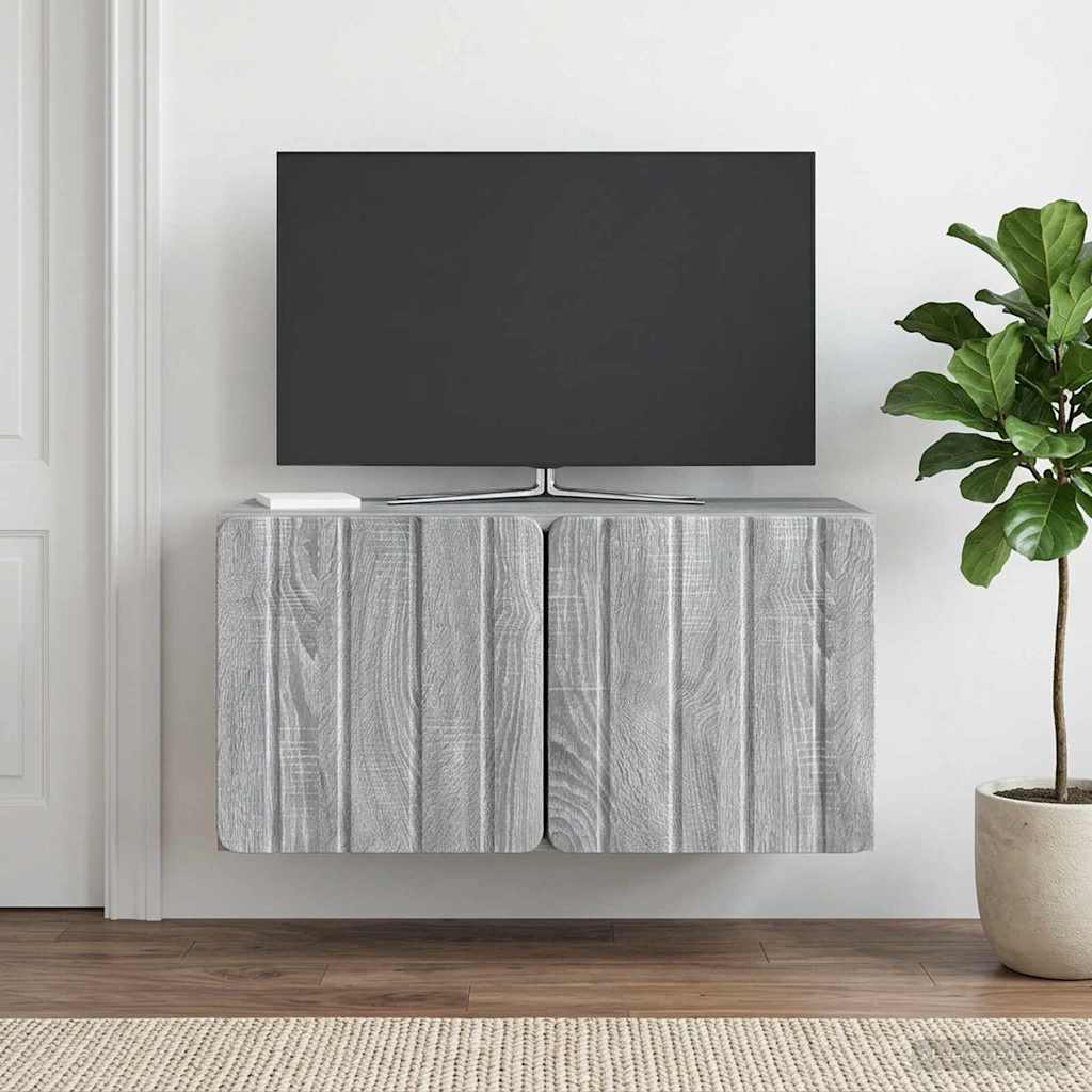 Wandbeugel TV-kast Grijs sonoma 59,5 x 31 x 30 cm Bewerkt hout – afbeelding 1