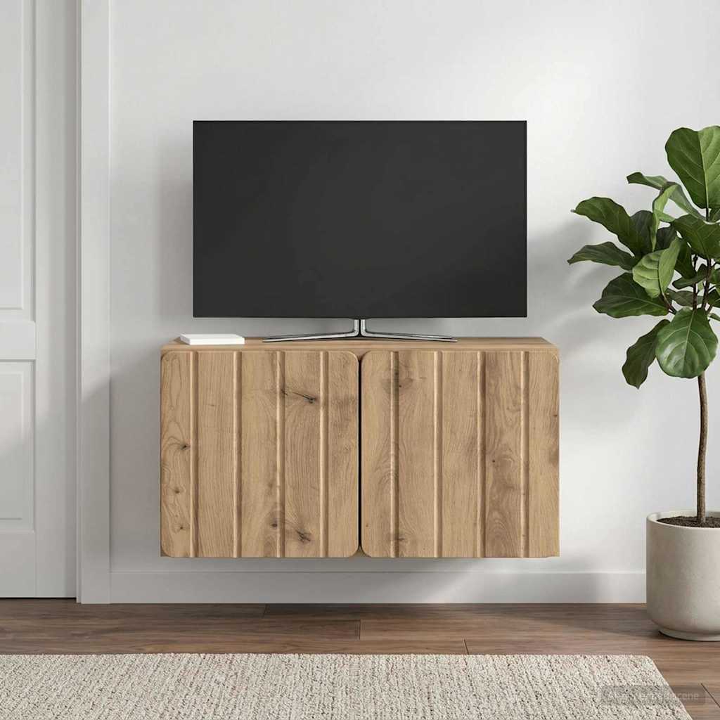 Wandbeugel TV-kast Artisanaal eiken 59,5 x 31 x 30 cm
