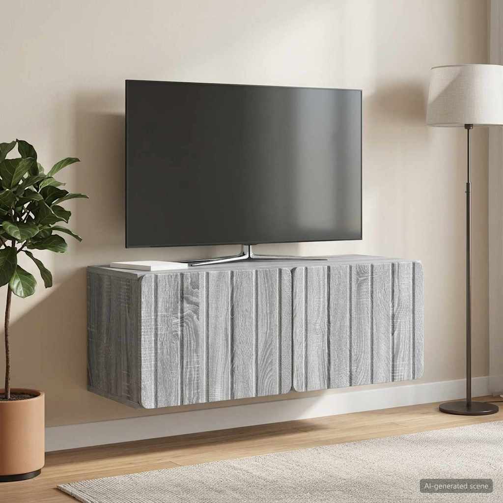 Wandbeugel TV-kast Grijs sonoma 78,5 x 31 x 30 cm Bewerkt hout