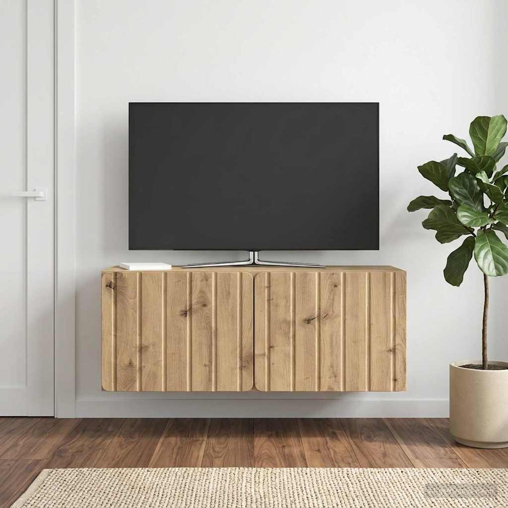 Wandbeugel TV-kast Artisanaal eiken 78,5 x 31 x 30 cm