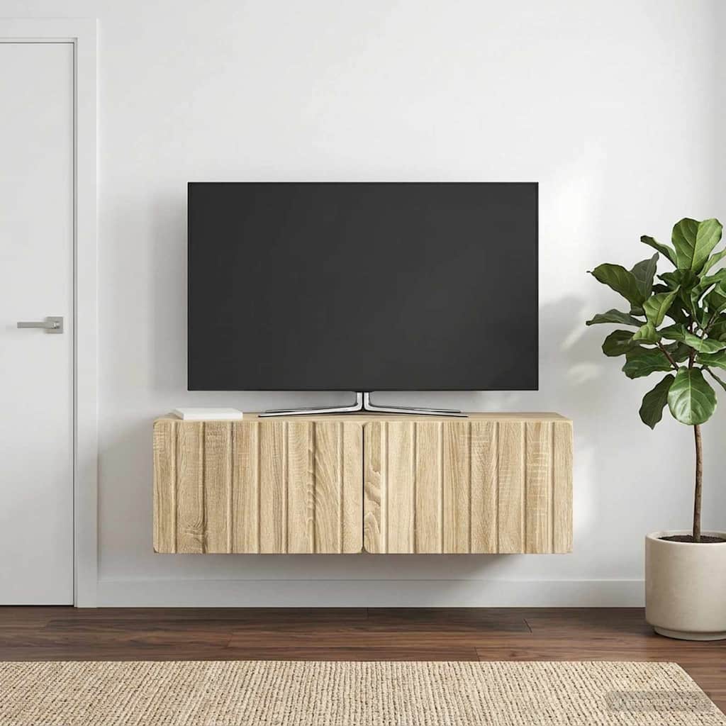 Wandbeugel TV-kast Sonoma Eiken 98 x 31 x 30 cm Bewerkt hout