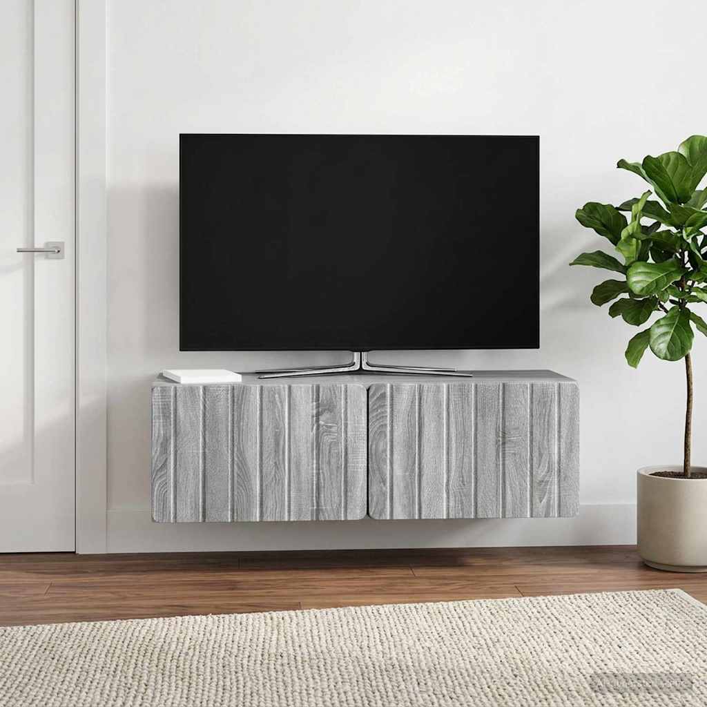 Wandbeugel TV-kast Grijs sonoma 98 x 31 x 30 cm Bewerkt hout
