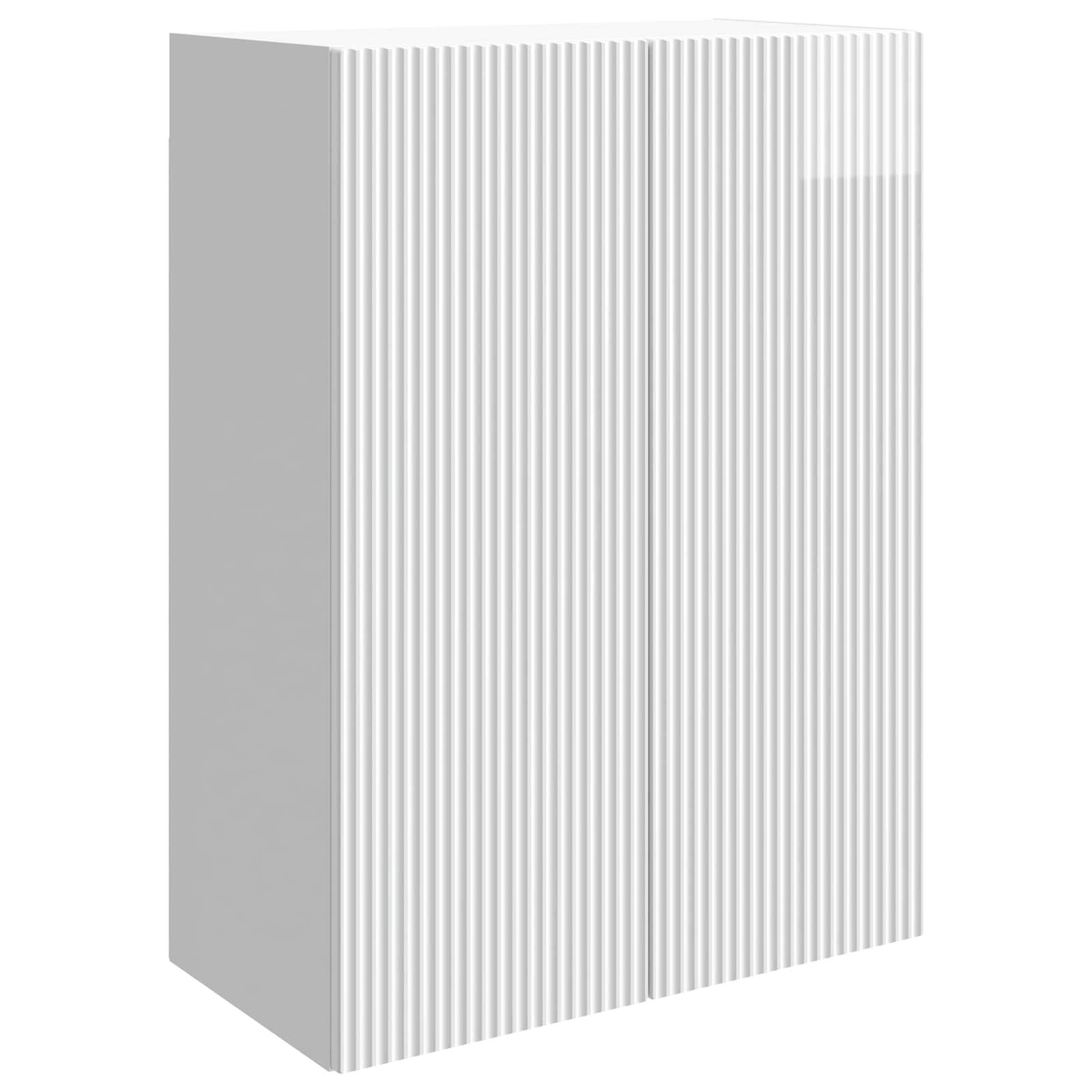 Wandkast Hoogglans Wit 66 x 34,5 x 90 cm Bewerkt hout – afbeelding 2