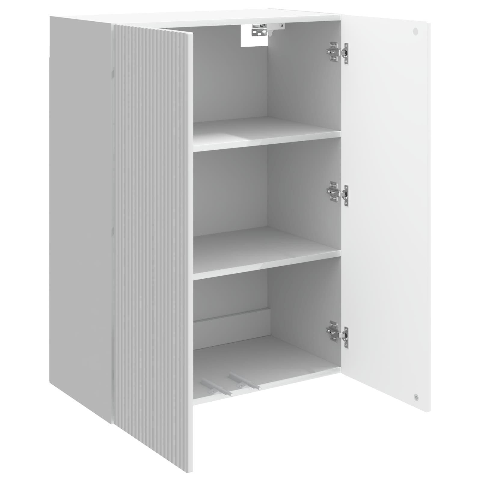 Wandkast Hoogglans Wit 66 x 34,5 x 90 cm Bewerkt hout – afbeelding 3