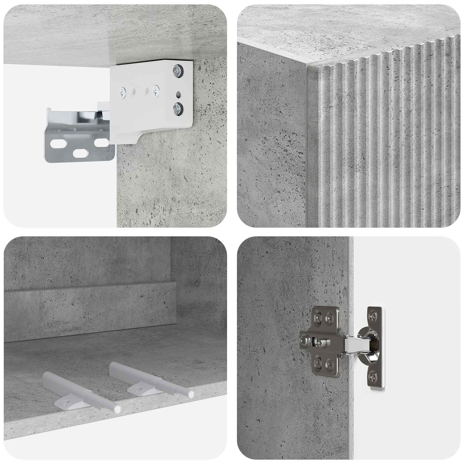 Wandkast Betongrijs 59 x 31 x 60 cm Bewerkt hout – afbeelding 7