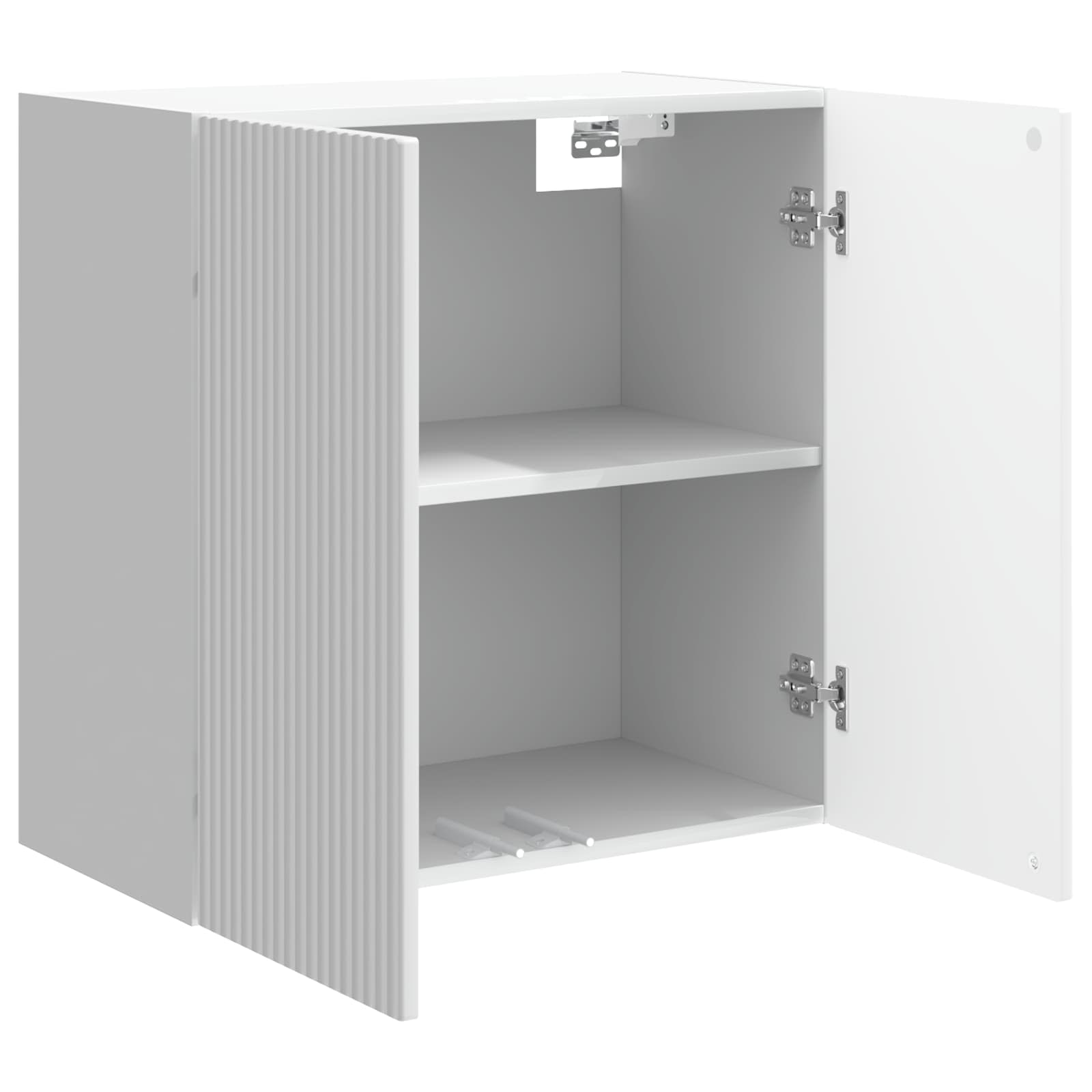 Wandkast Hoogglans Wit 59 x 31 x 60 cm Bewerkt hout – afbeelding 3