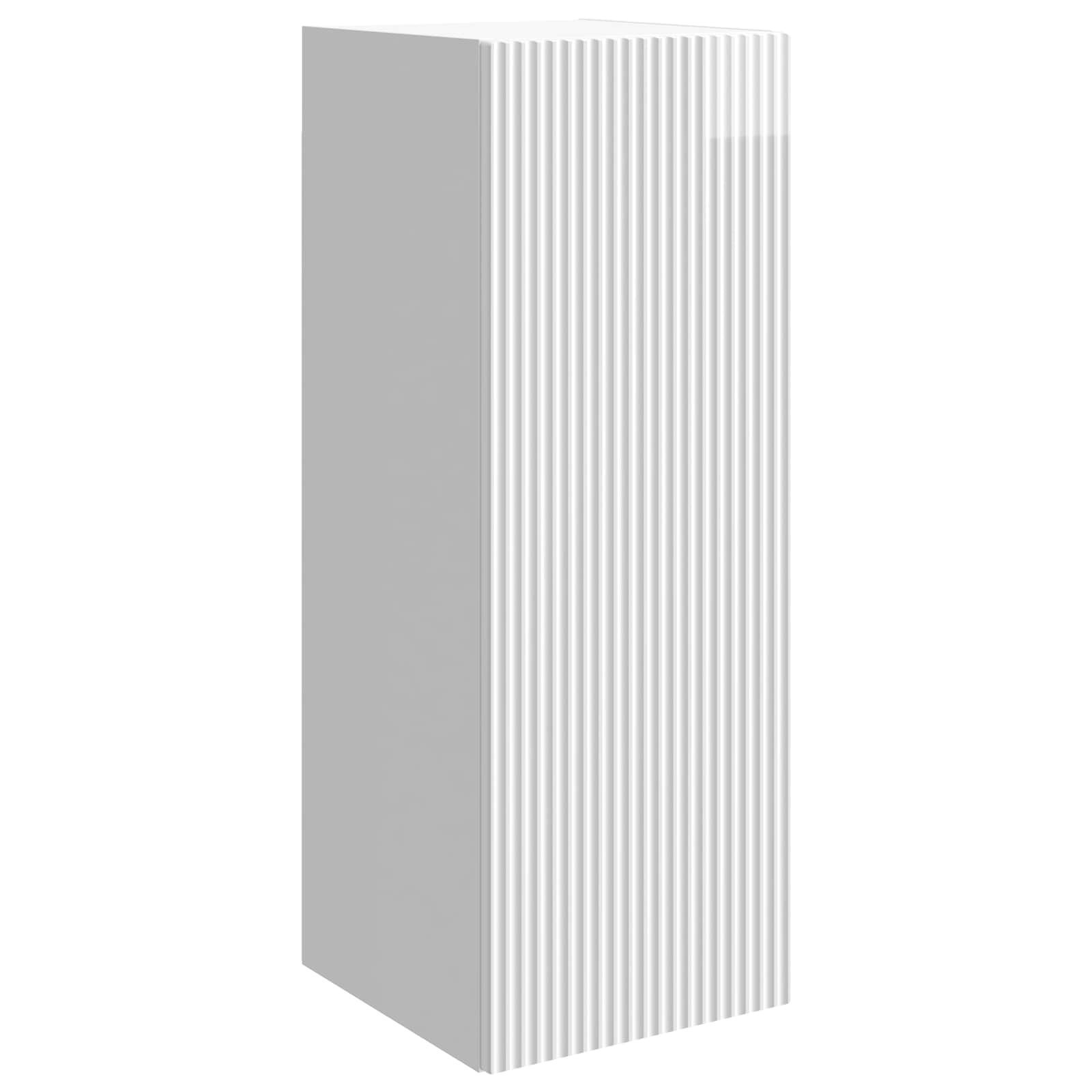 Wandkast Hoogglans Wit 33 x 34,5 x 90 cm Bewerkt hout – afbeelding 2