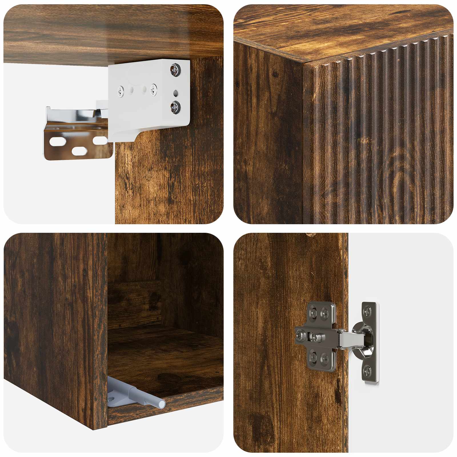 Wandkast Gerookt eiken 33 x 34,5 x 90 cm Bewerkt hout – afbeelding 7