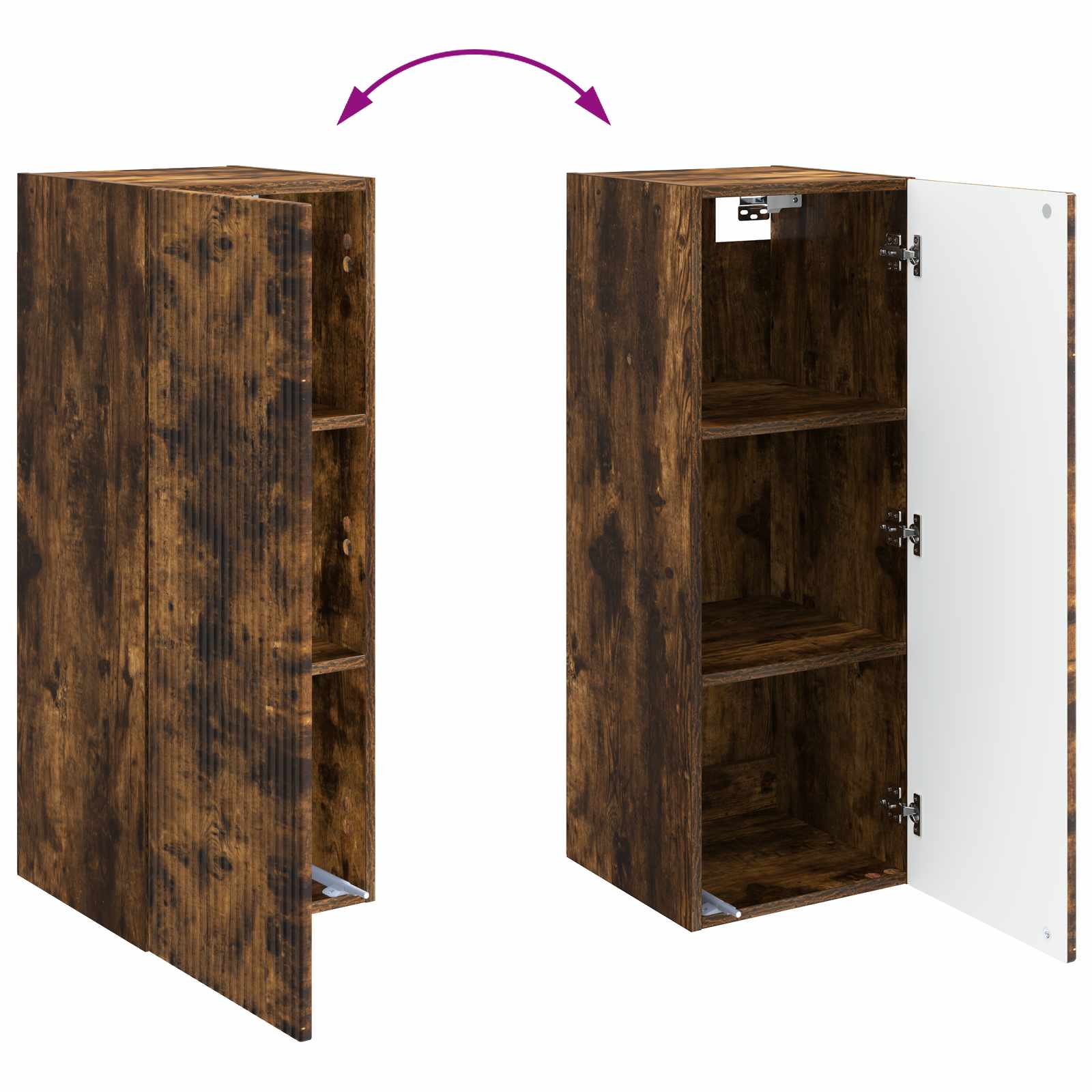 Wandkast Gerookt eiken 33 x 34,5 x 90 cm Bewerkt hout – afbeelding 8