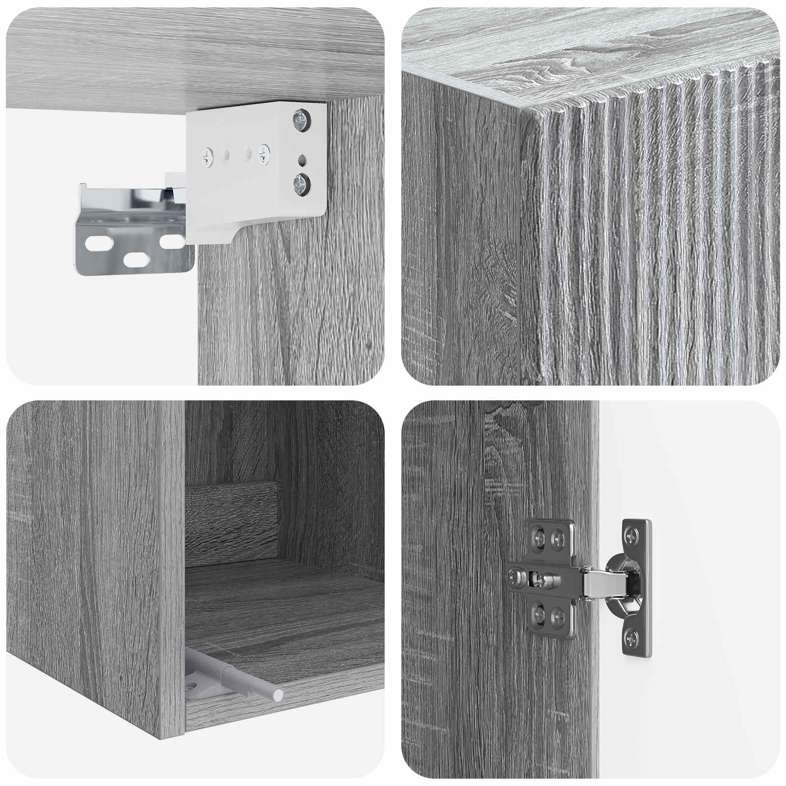 Wandkast Grijs Sonoma 33 x 34,5 x 90 cm Bewerkt hout – afbeelding 7