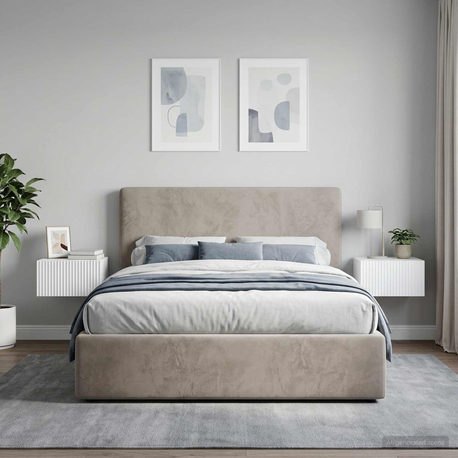 Wandbeugel Bedkast 2 pcs Wit 33 x 34,5 x 20 cm Bewerkt hout