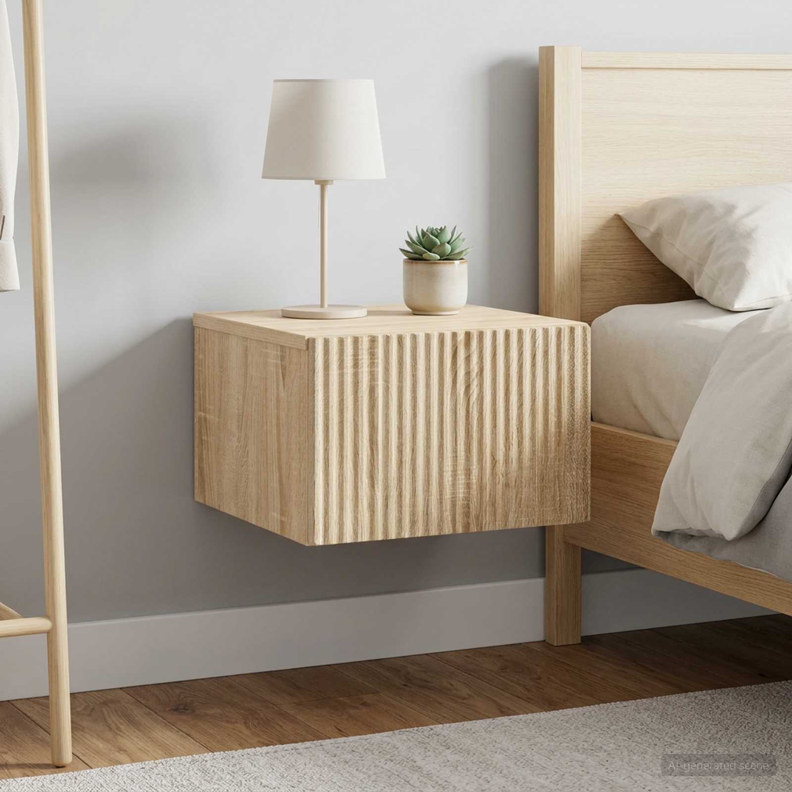 Wandbeugel Bedkast 2 pcs Sonoma Eiken 33 x 34,5 x 20 cm
