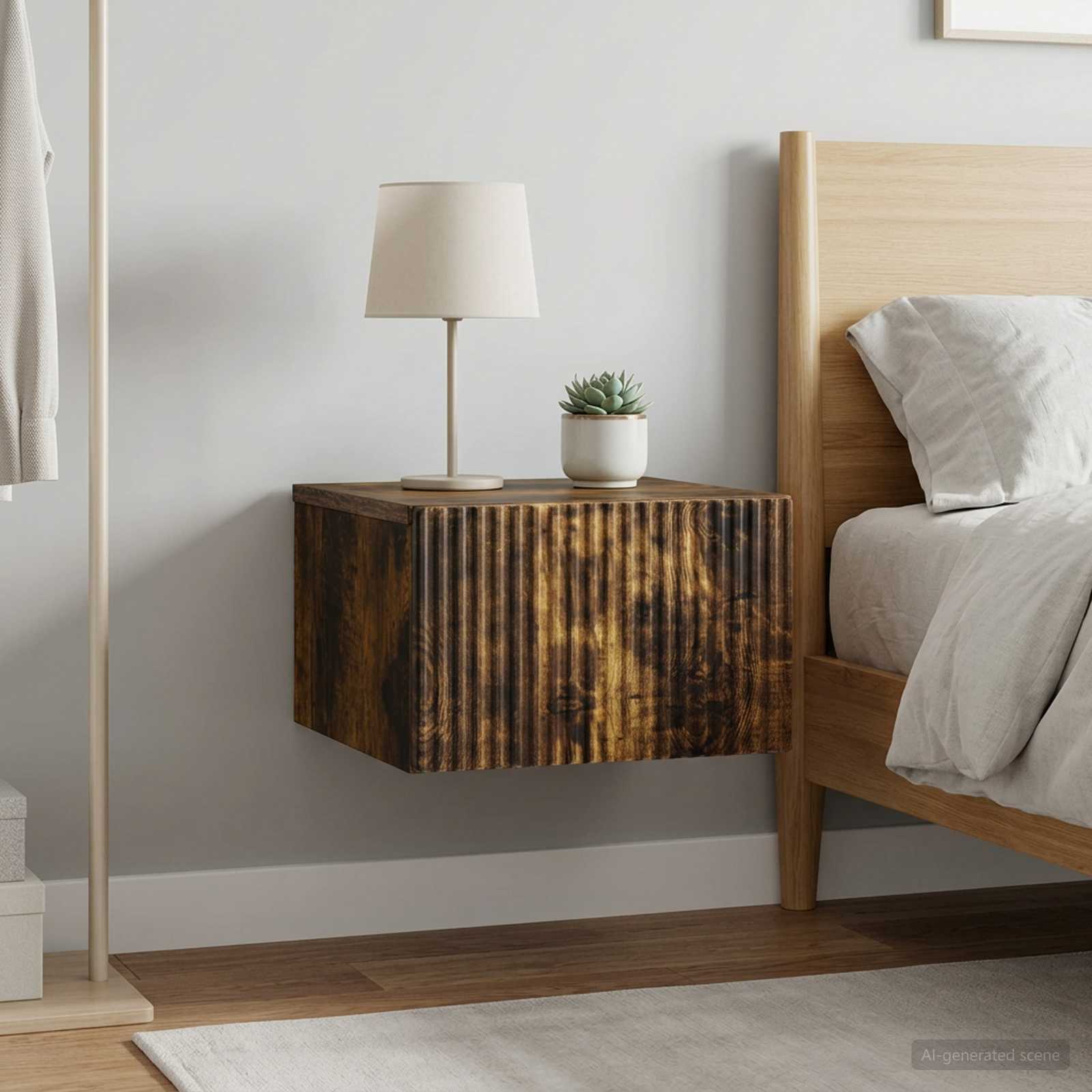 Wandbeugel Bedkast 2 pcs Gerookt eiken 33 x 34,5 x 20 cm