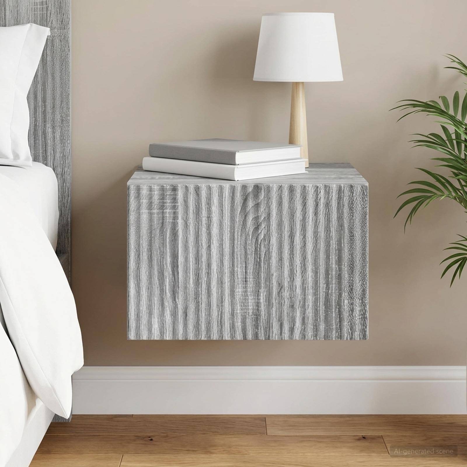 Wandbeugel Bedkast Grijs sonoma 33 x 34,5 x 20 cm Bewerkt hout