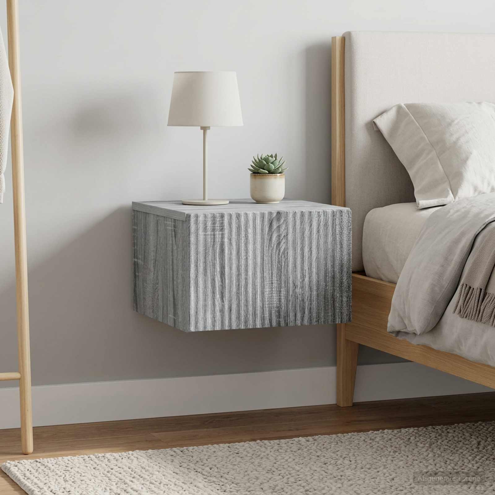 Wandbeugel Bedkast 2 pcs Grijs sonoma 33 x 34,5 x 20 cm