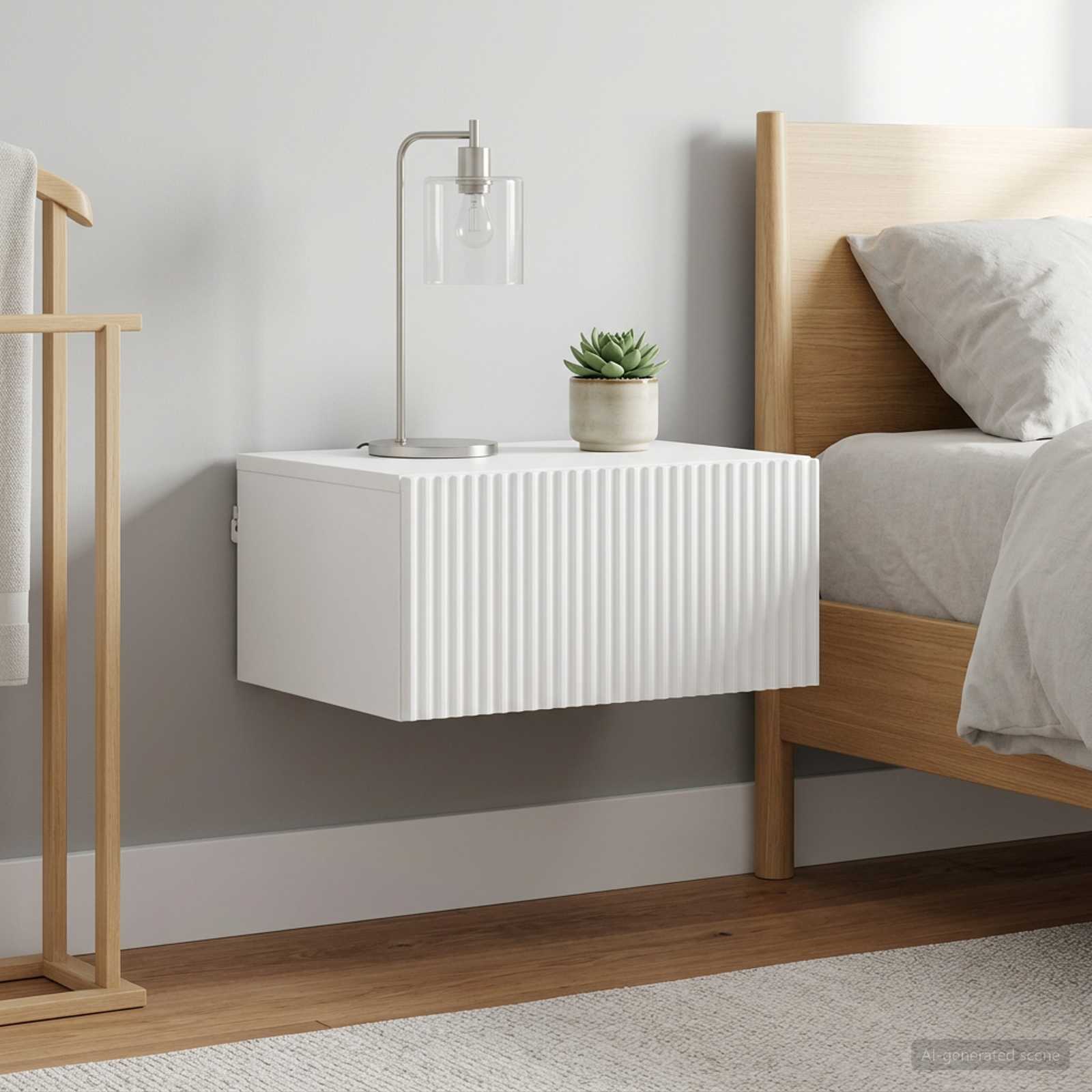 Wandbeugel Bedkast 2 pcs Hoogglans Wit 49 x 34,5 x 20 cm