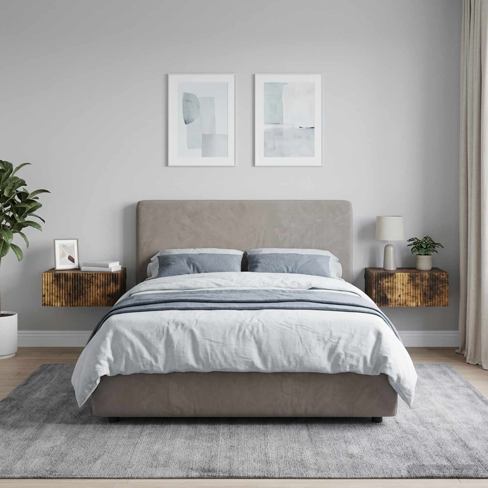 Wandbeugel Bedkast 2 pcs Gerookt eiken 49 x 34,5 x 20 cm