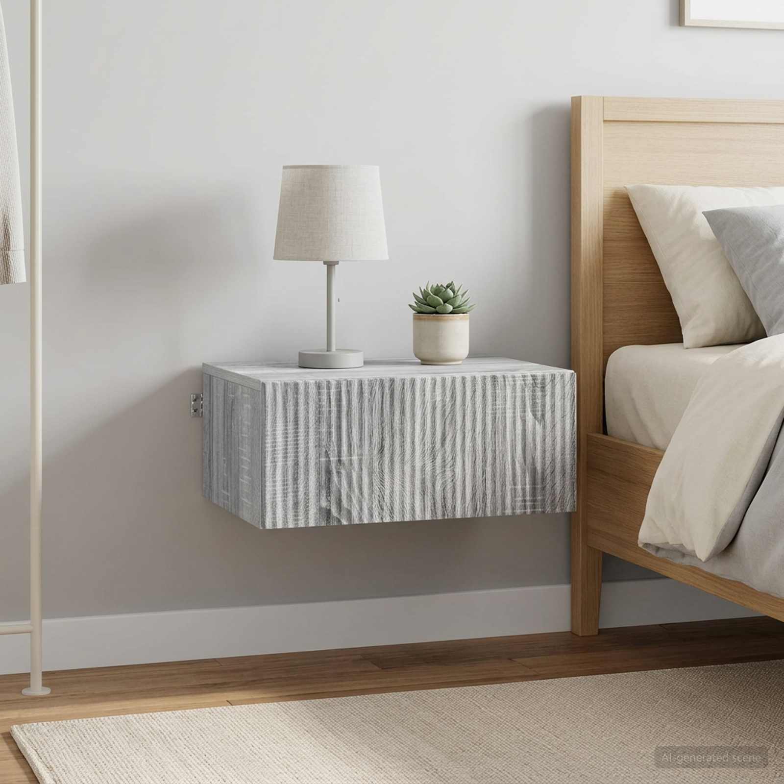 Wandbeugel Bedkast 2 pcs Grijs sonoma 49 x 34,5 x 20 cm