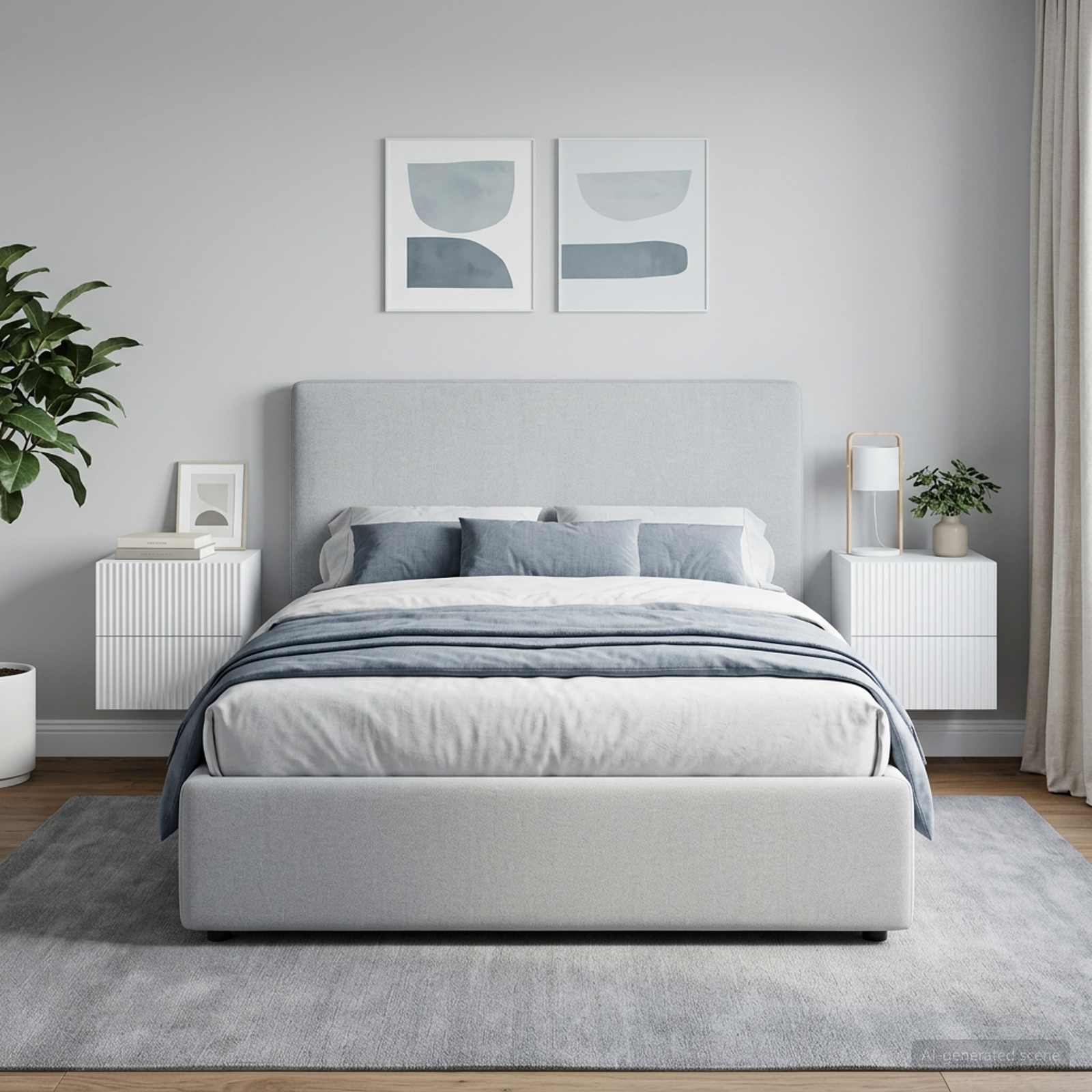 Wandbeugel Bedkast 2 pcs Wit 33 x 34,5 x 40 cm Bewerkt hout