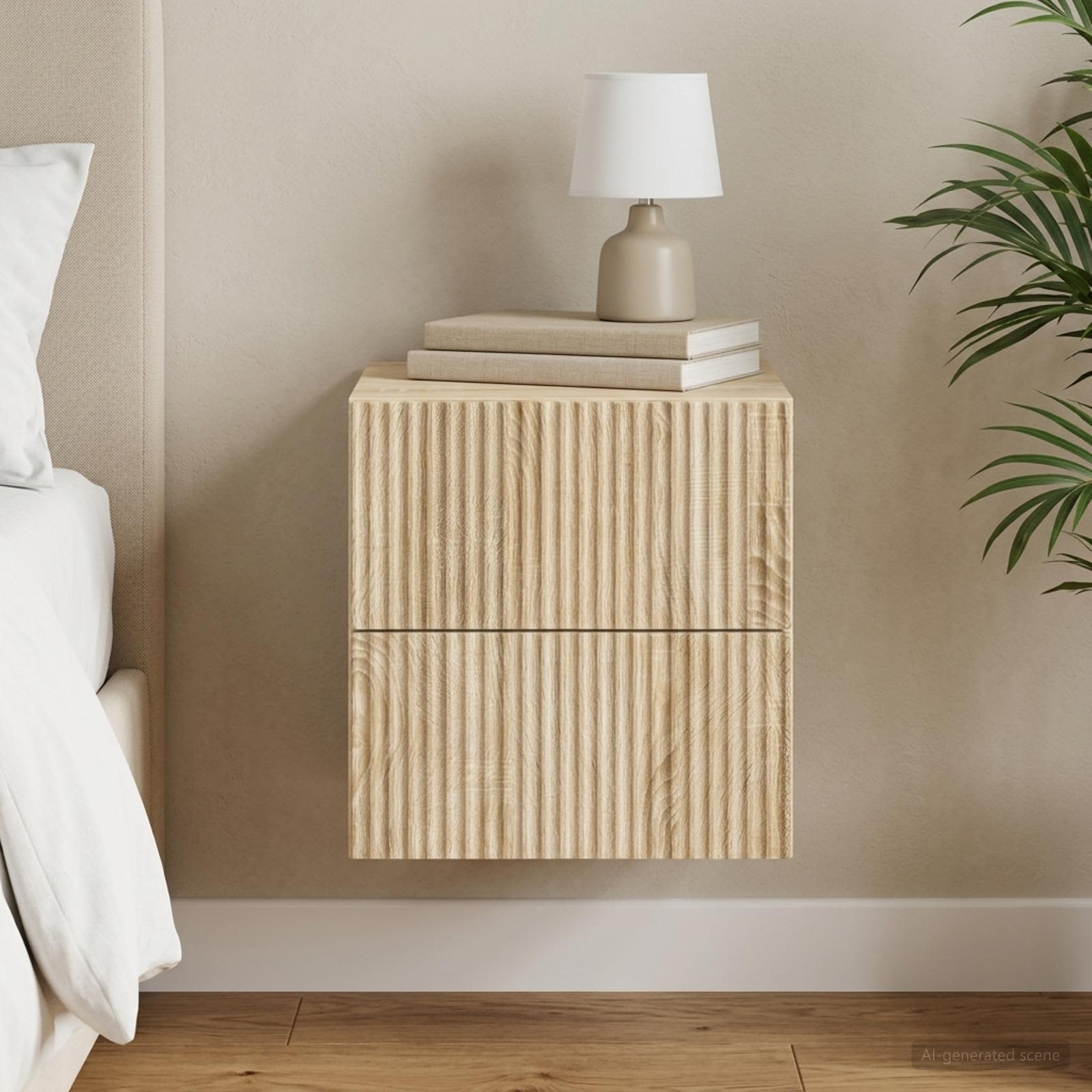 Wandbeugel Bedkast Sonoma Eiken 33 x 34,5 x 40 cm Bewerkt hout