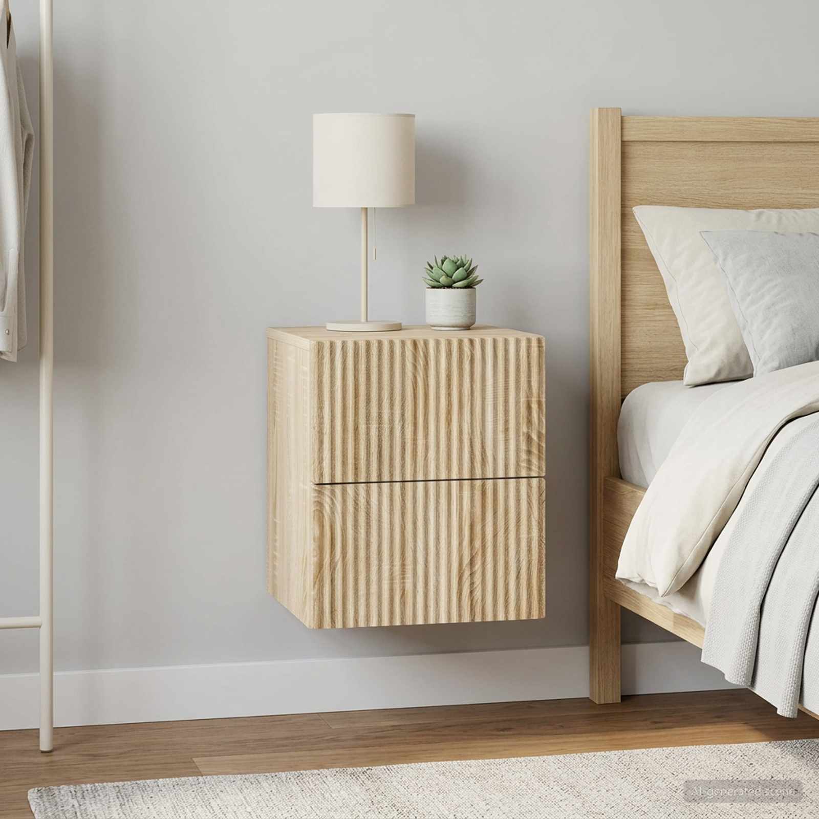 Wandbeugel Bedkast 2 pcs Sonoma Eiken 33 x 34,5 x 40 cm