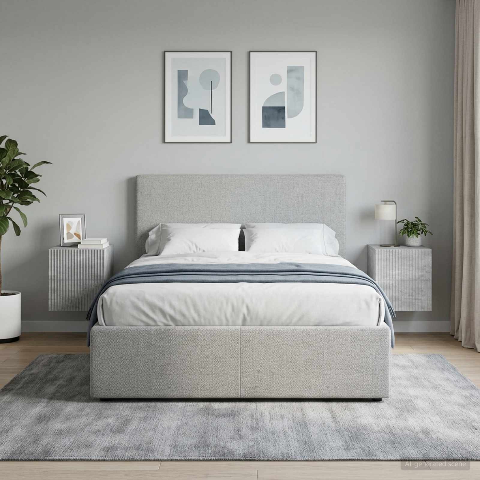 Wandbeugel Bedkast met lade 2 pcs Betongrijs 33 x 34,5 x 40 cm