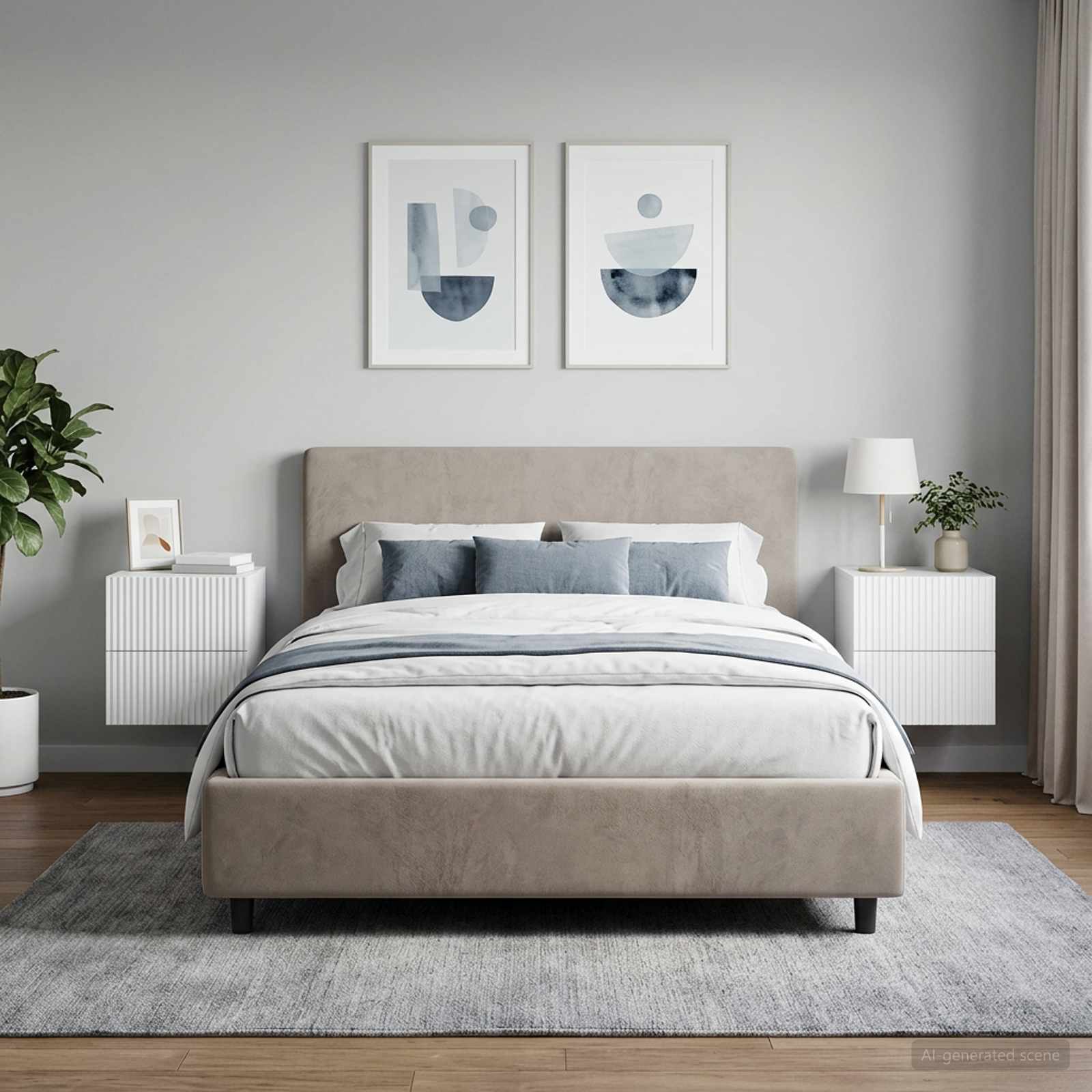 Wandbeugel Bedkast 2 pcs Hoogglans Wit 33 x 34,5 x 40 cm