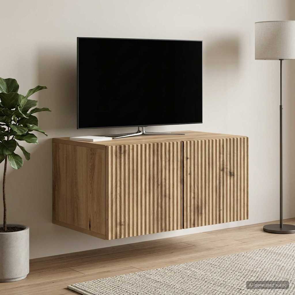 Wandbeugel TV-kast Artisanaal eiken 59,5 x 41 x 30 cm
