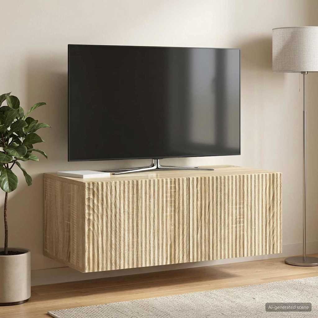 Wandbeugel TV-kast Sonoma Eiken 78,5 x 41 x 30 cm Bewerkt hout
