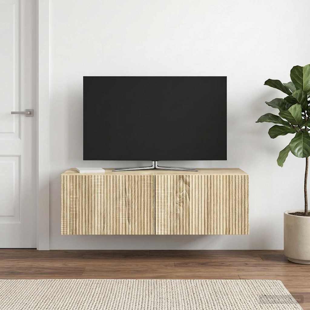 Wandbeugel TV-kast Sonoma Eiken 98 x 41 x 30 cm Bewerkt hout