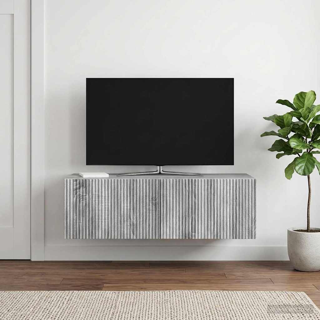 Wandbeugel TV-kast Grijs sonoma 98 x 41 x 30 cm Bewerkt hout